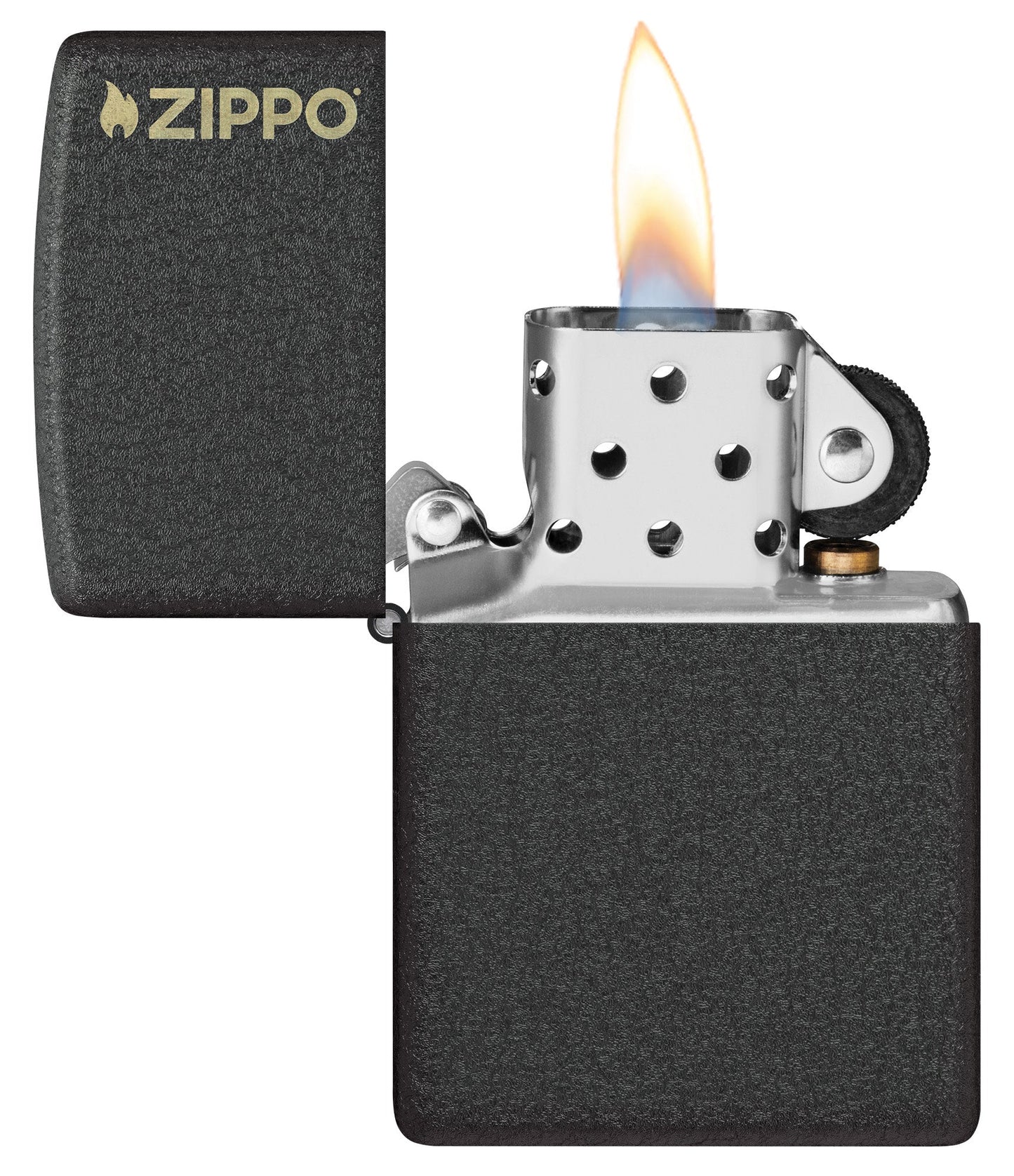 Zippo Classic Black Crackle® Logo Windproof Lighter