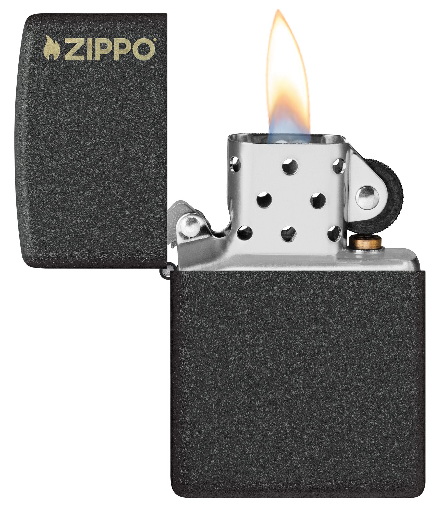 Zippo Classic Black Crackle® Logo Windproof Lighter