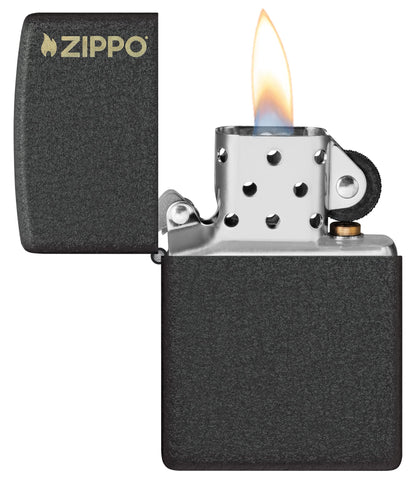Zippo Classic Black Crackle® Logo Windproof Lighter