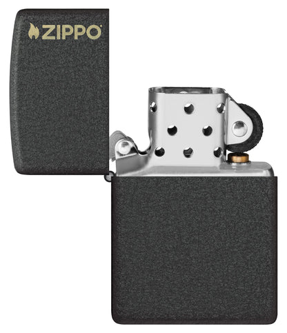 Zippo Classic Black Crackle® Logo Windproof Lighter
