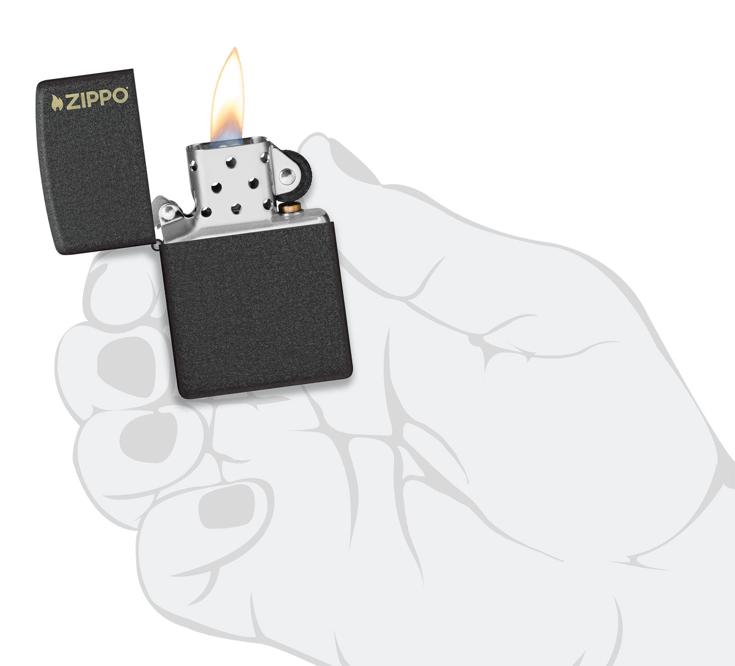 Zippo Classic Black Crackle® Logo Windproof Lighter