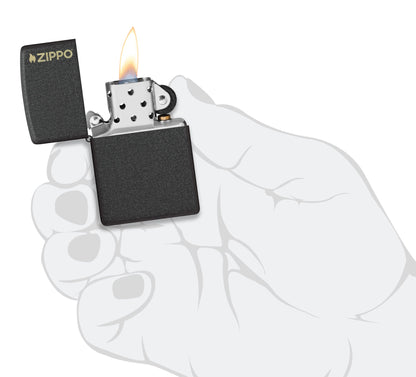 Zippo Classic Black Crackle® Logo Windproof Lighter