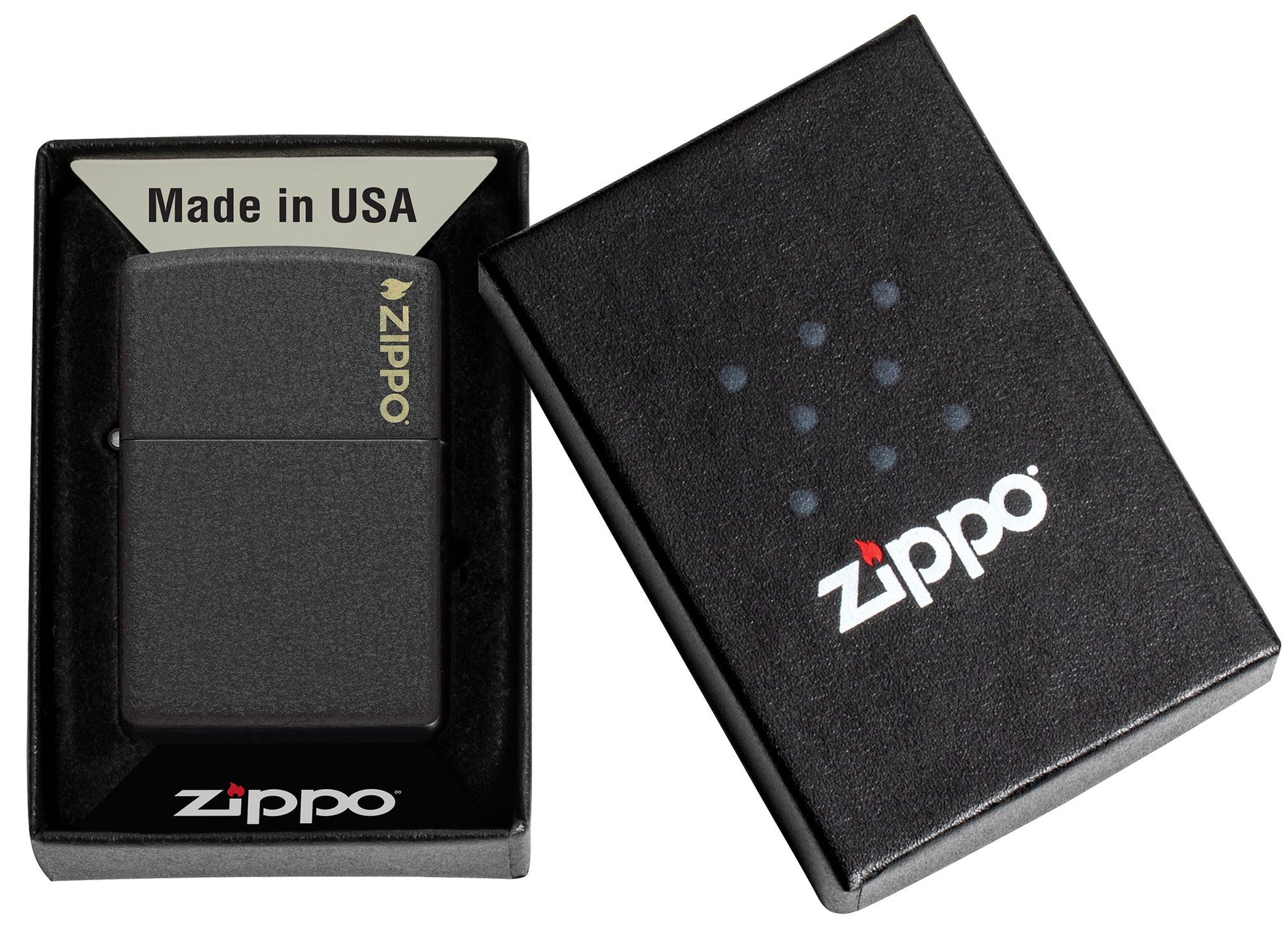Zippo Classic Black Crackle® Logo Windproof Lighter