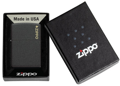 Zippo Classic Black Crackle® Logo Windproof Lighter