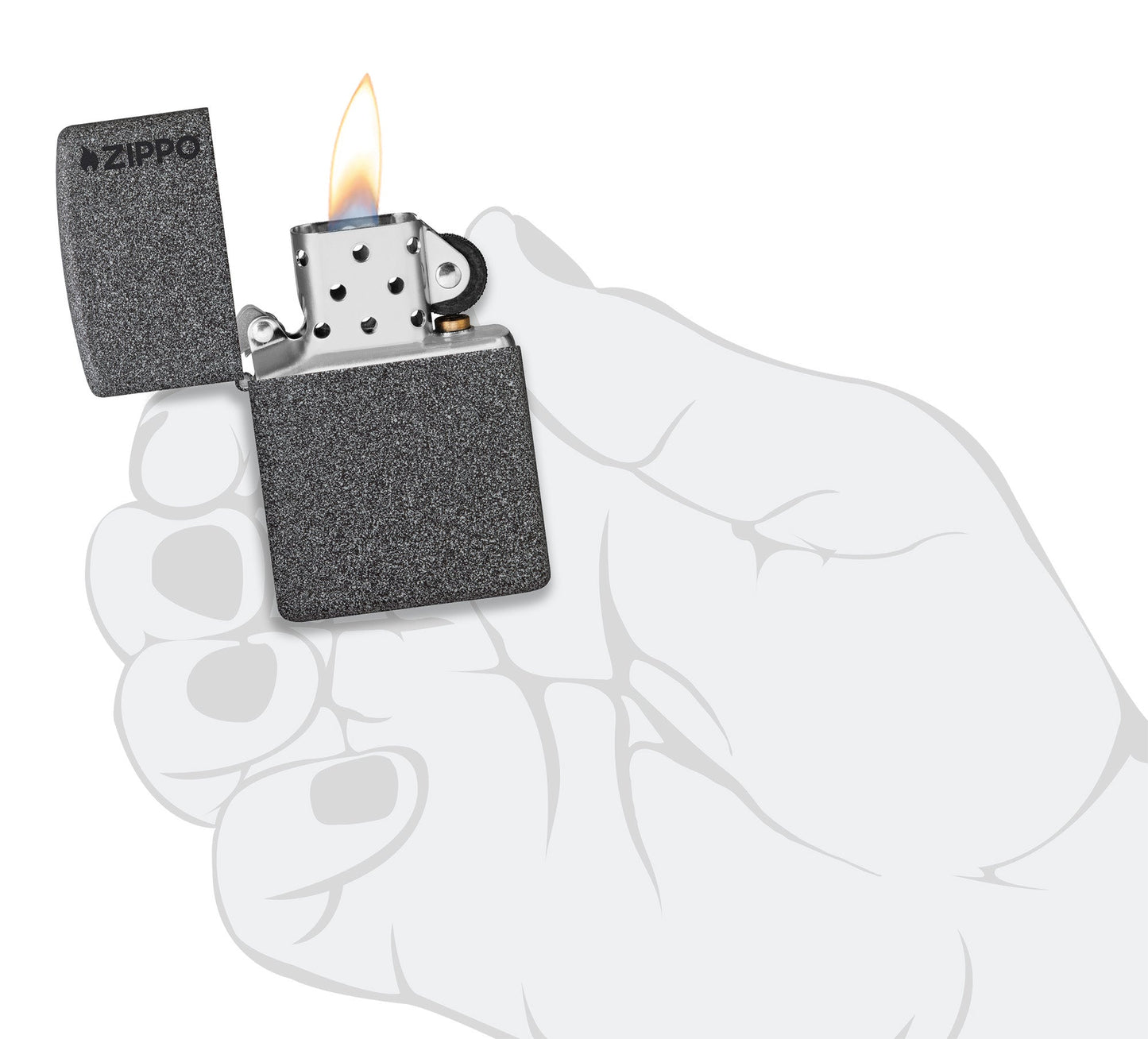Zippo Classic Iron Stone Logo Windproof Lighter