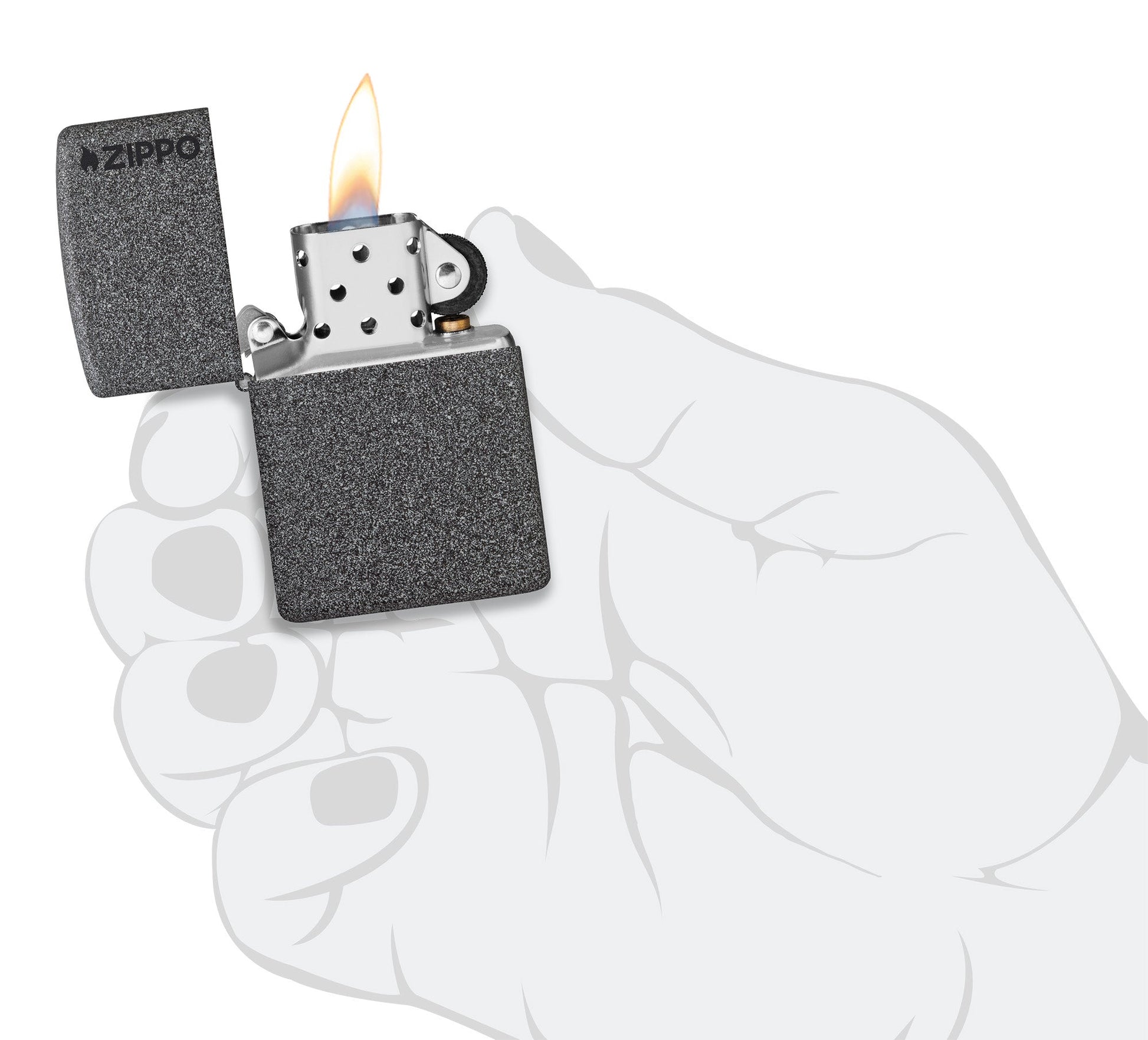 Zippo Classic Iron Stone Logo Windproof Lighter