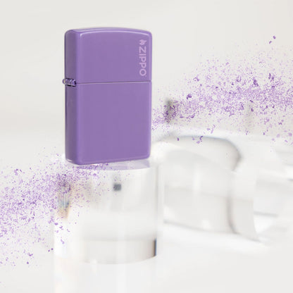 Zippo Classic Smoky Lavender Logo Windproof Lighter