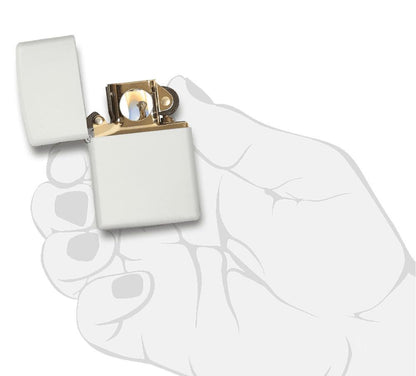 Zippo Classic White Matte Windproof Lighter - Pipe Insert