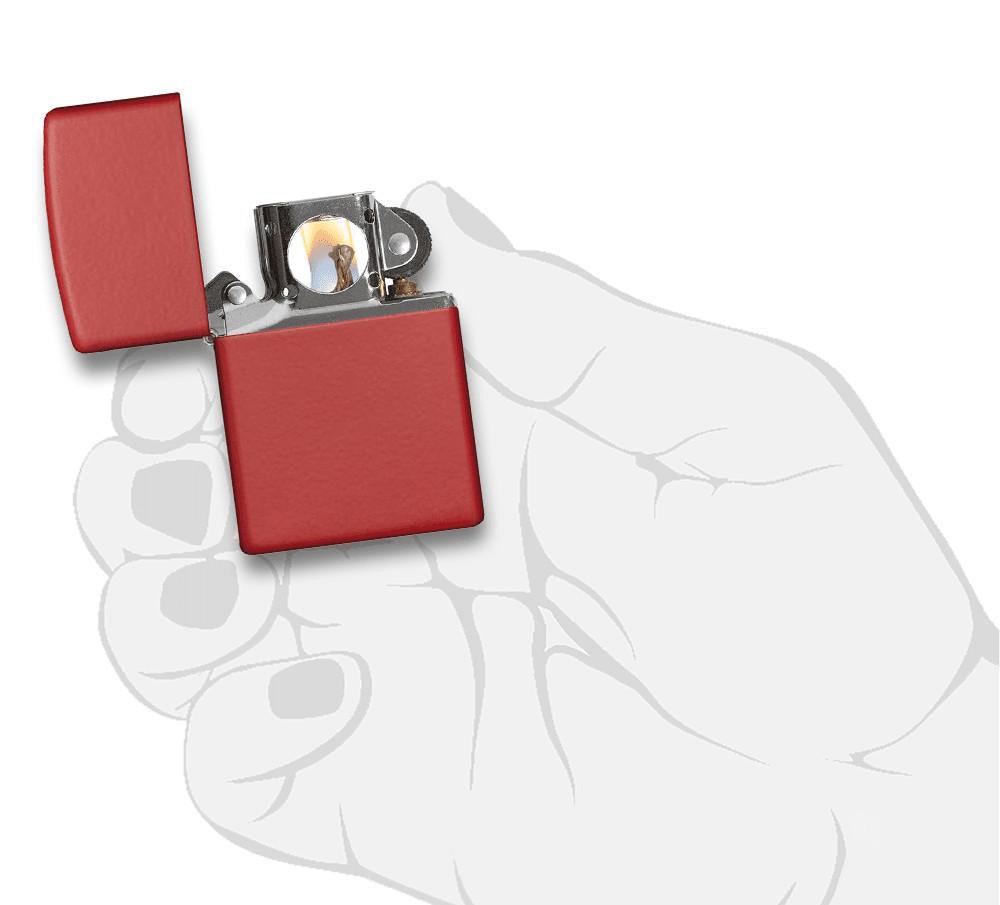 Zippo Classic Red Matte Windproof Lighter - Pipe Insert