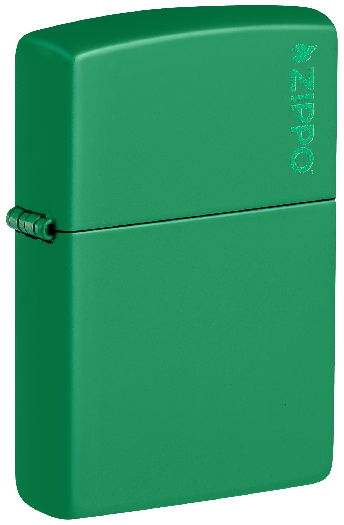 Zippo Grass Green Matte Logo Classic Windproof Lighter
