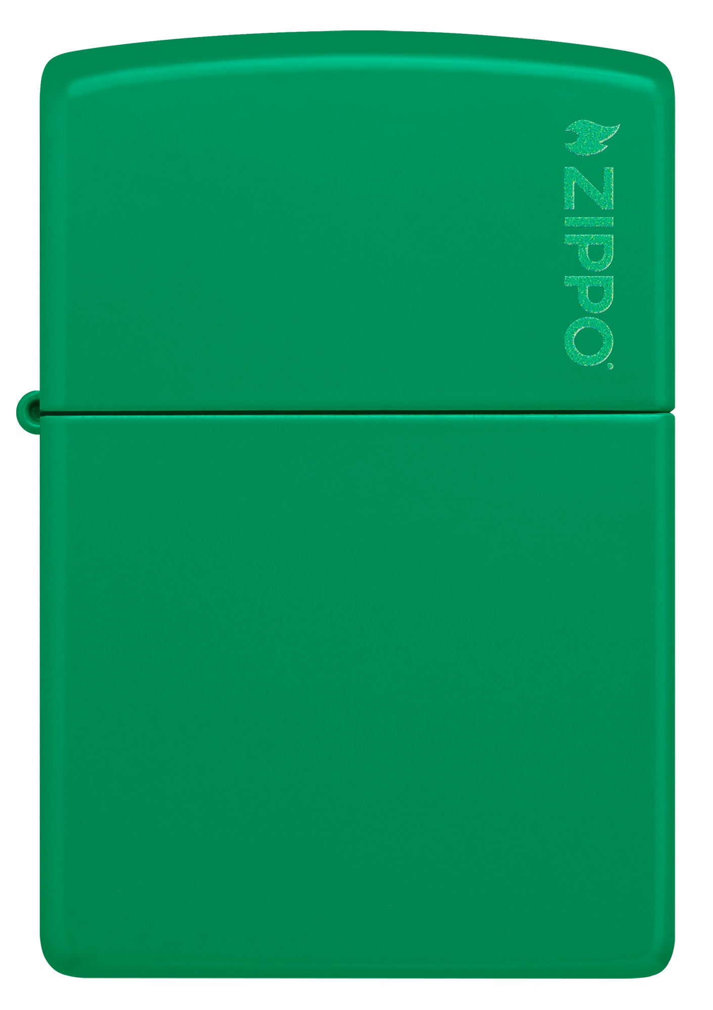 Zippo Grass Green Matte Logo Classic Windproof Lighter