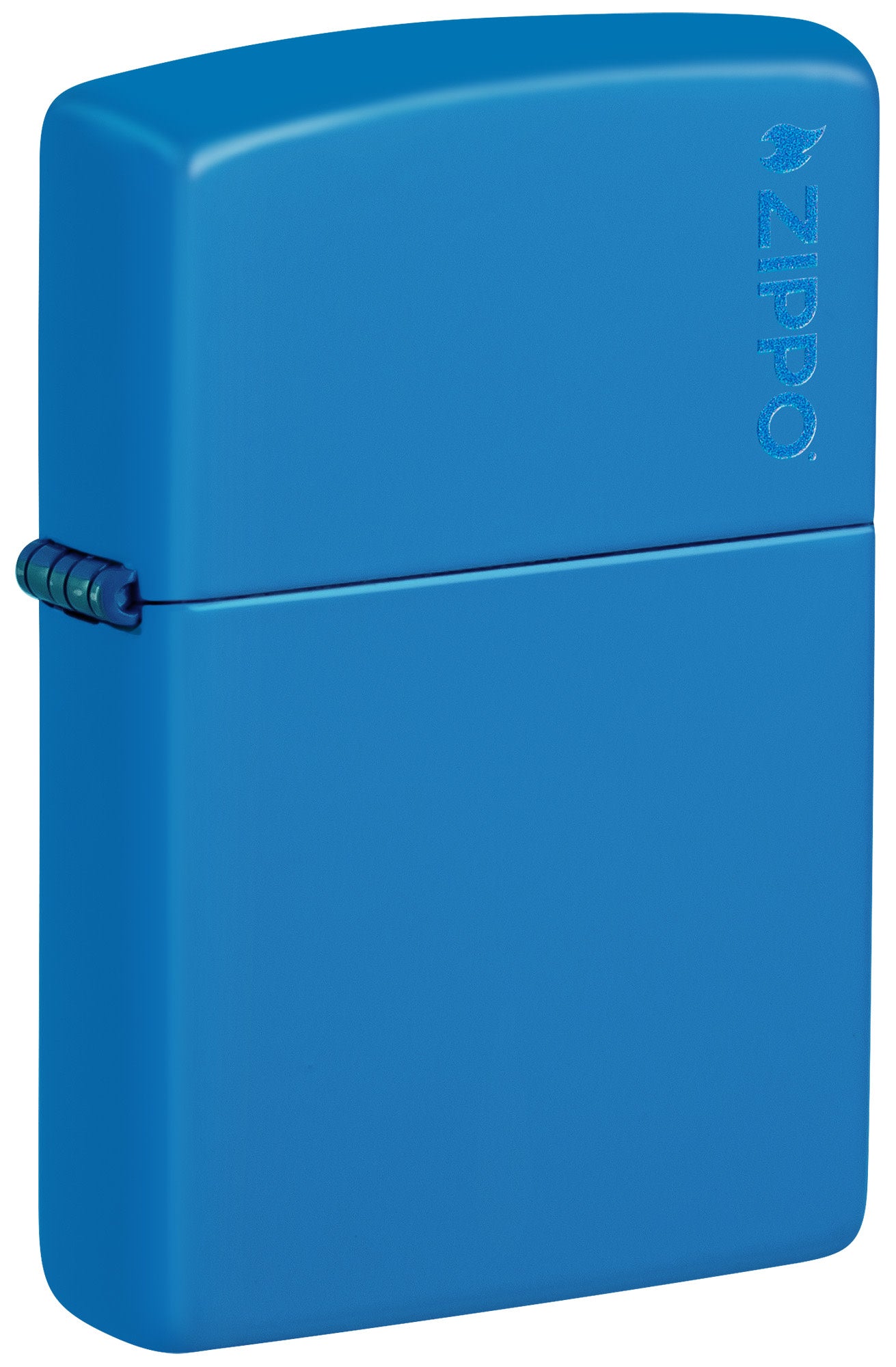 Zippo Sky Blue Matte Logo Classic Windproof Lighter