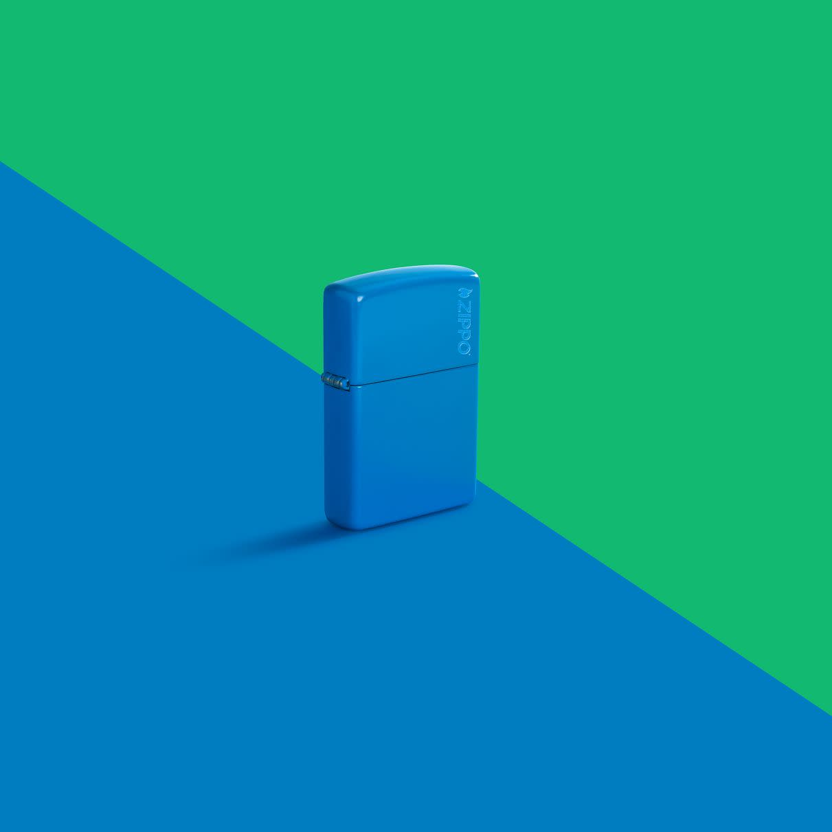 Zippo Sky Blue Matte Logo Classic Windproof Lighter