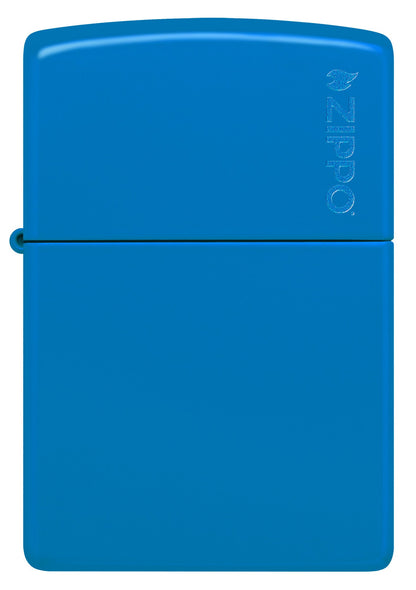 Zippo Sky Blue Matte Logo Classic Windproof Lighter