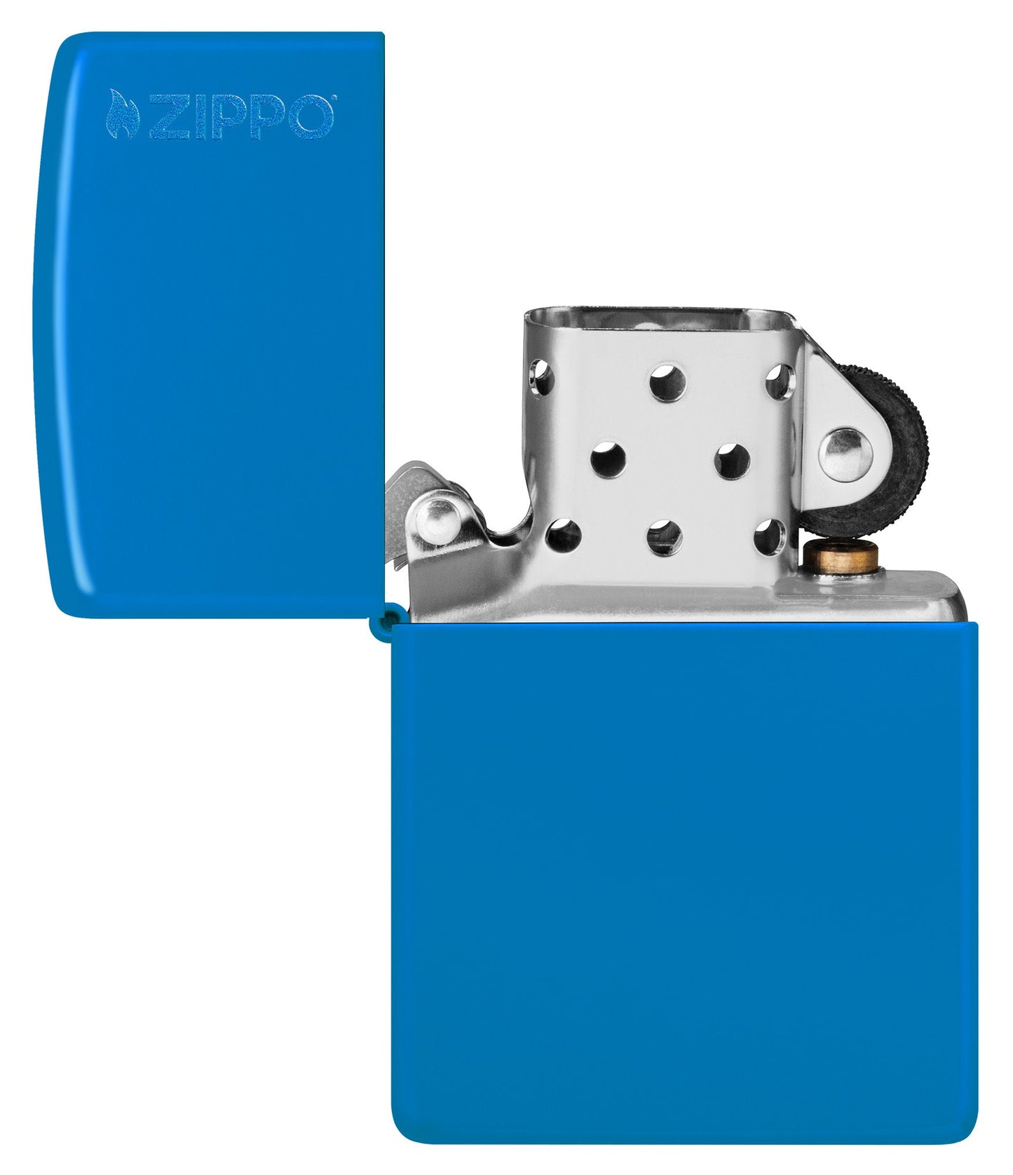 Zippo Sky Blue Matte Logo Classic Windproof Lighter