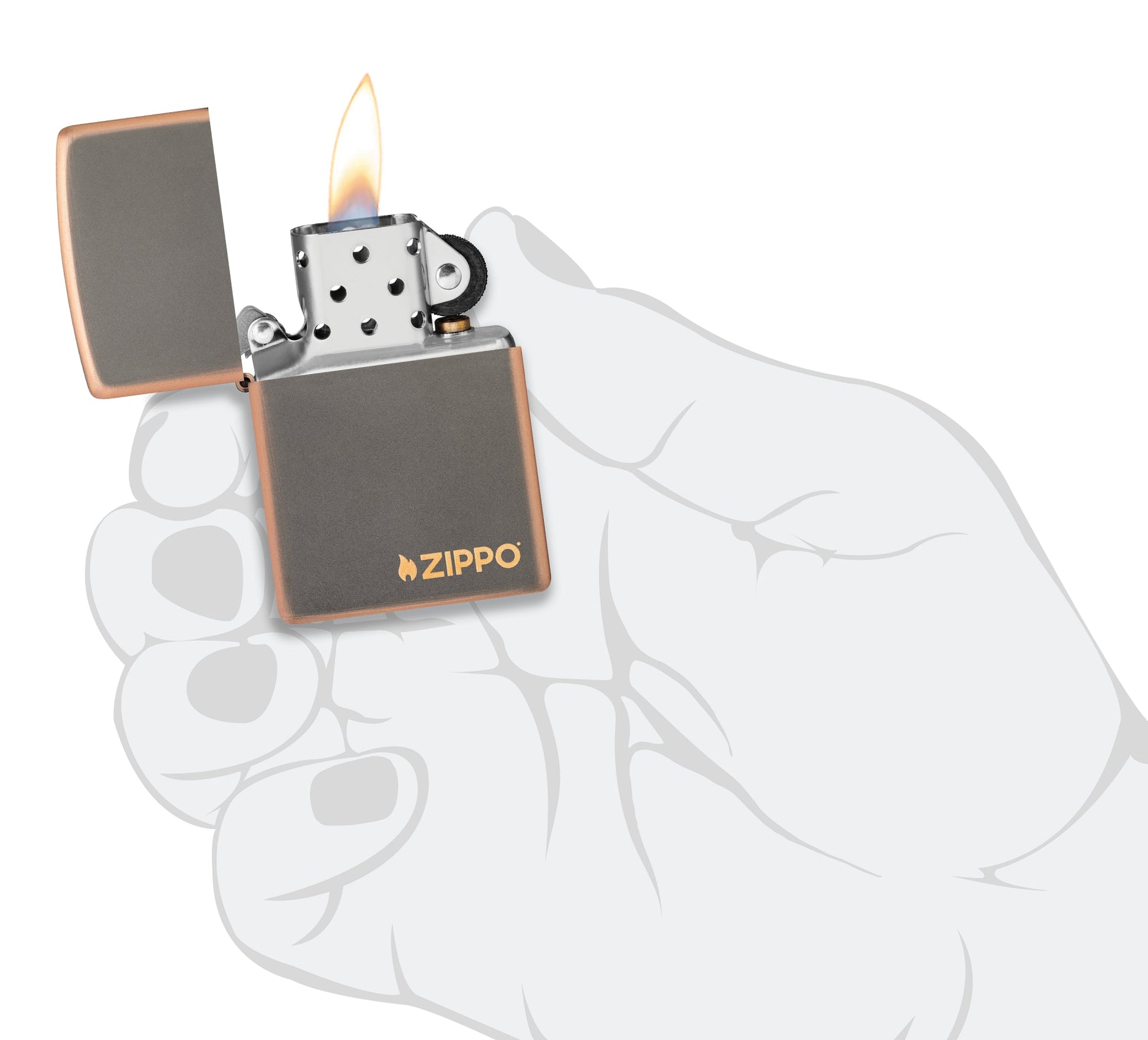 Zippo Classic Rustic Bronze Logo Windproof Lighter
