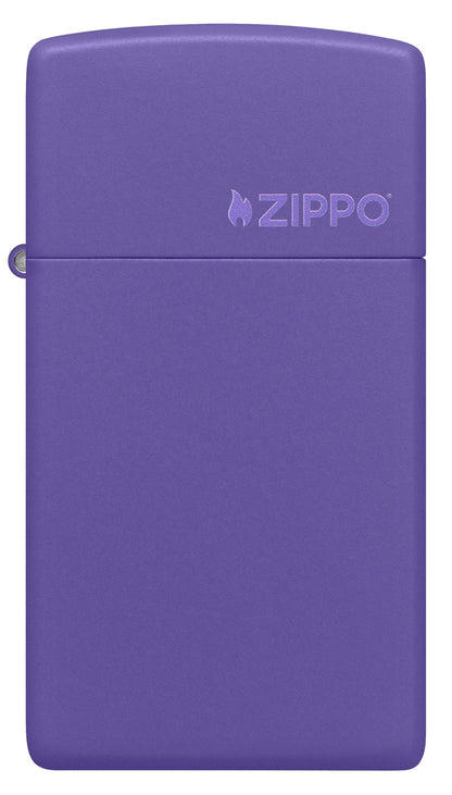 Zippo Slim® Purple Matte Logo Windproof Lighter