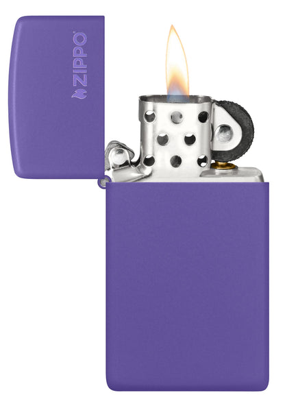 Zippo Slim® Purple Matte Logo Windproof Lighter