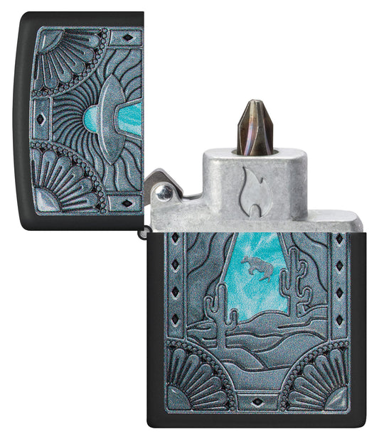 Zippo Cow Abduction Design Black Matte Windproof Lighter
