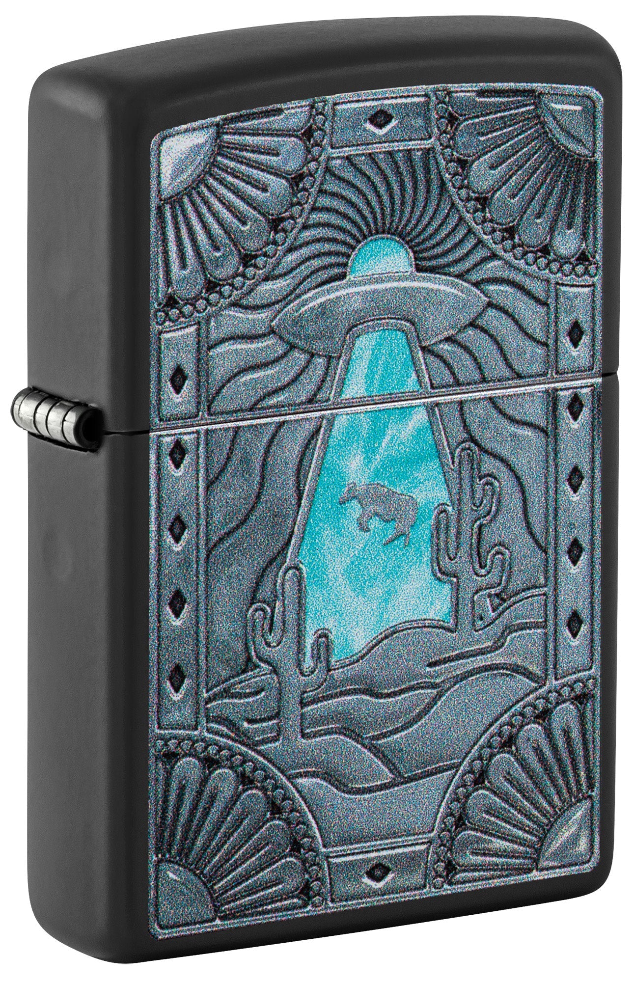 Zippo Cow Abduction Design Black Matte Windproof Lighter