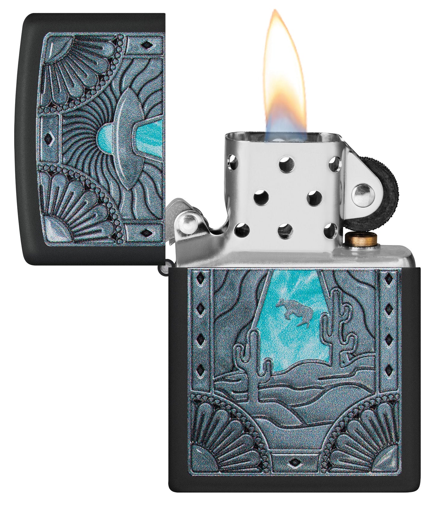 Zippo Cow Abduction Design Black Matte Windproof Lighter