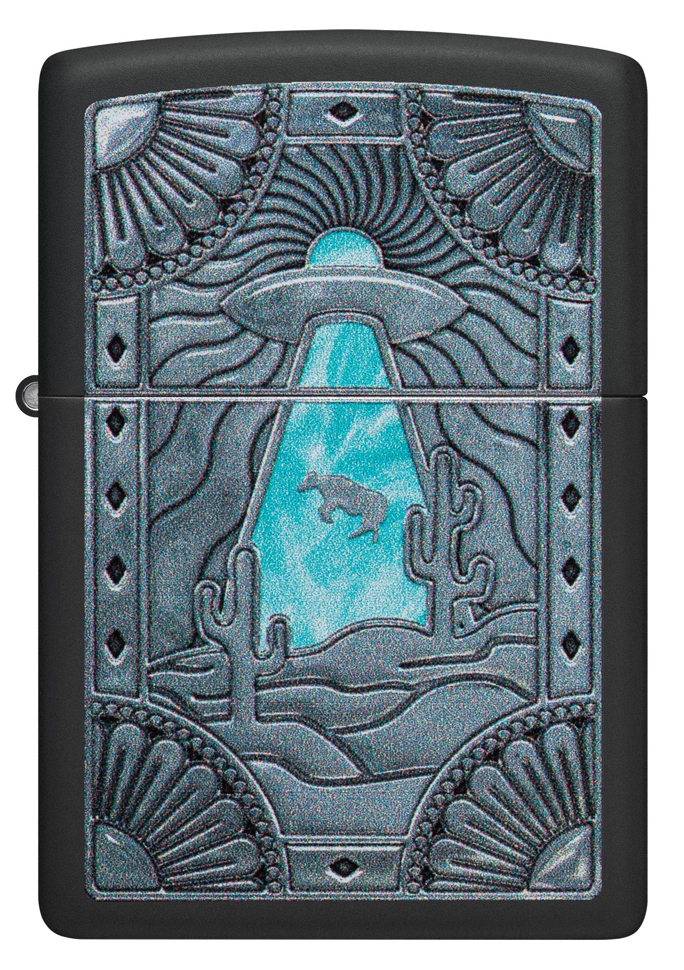 Zippo Cow Abduction Design Black Matte Windproof Lighter