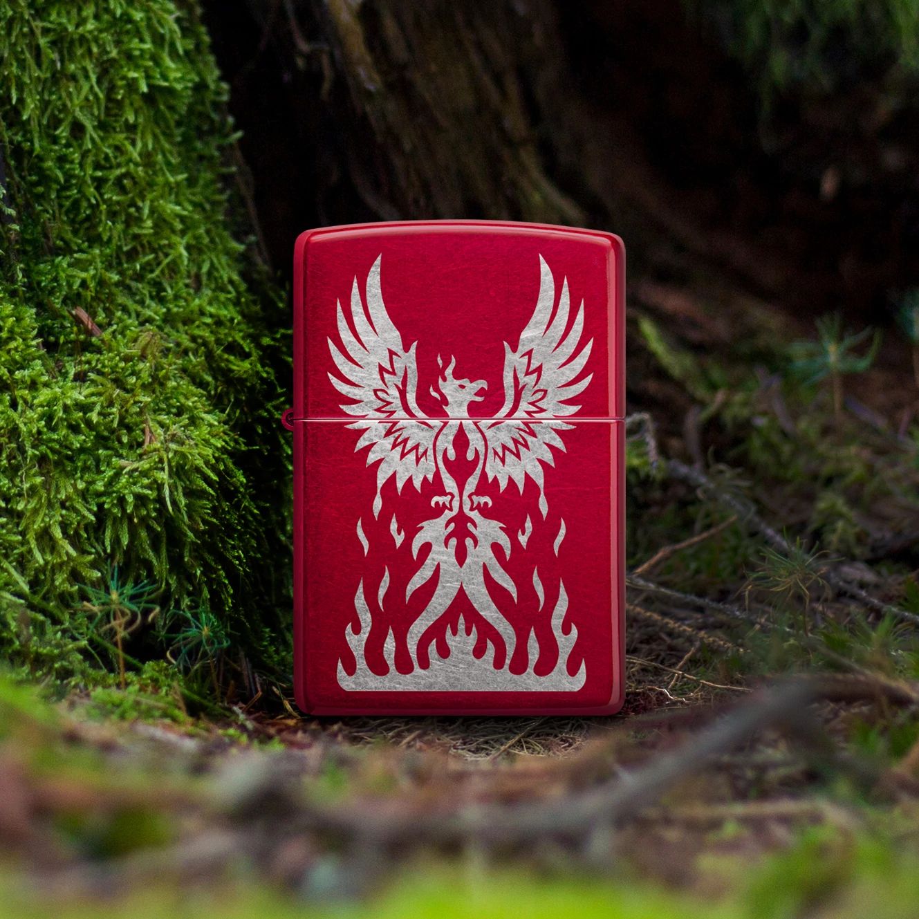 Zippo Phoenix Rising Design Candy Apple Red Windproof Lighter