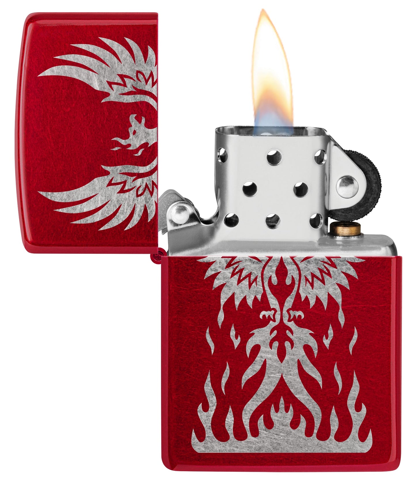 Zippo Phoenix Rising Design Candy Apple Red Windproof Lighter