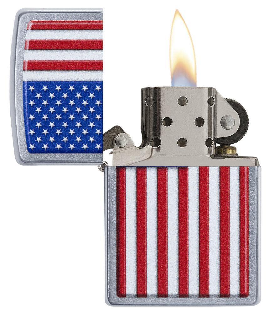 Zippo Patriotic Street Chrome Windproof Lighter