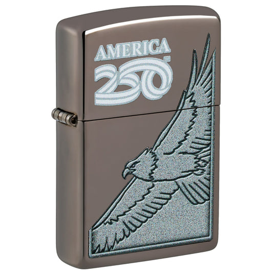 Zippo America250 Eagle Design Black Ice Windproof Lighter