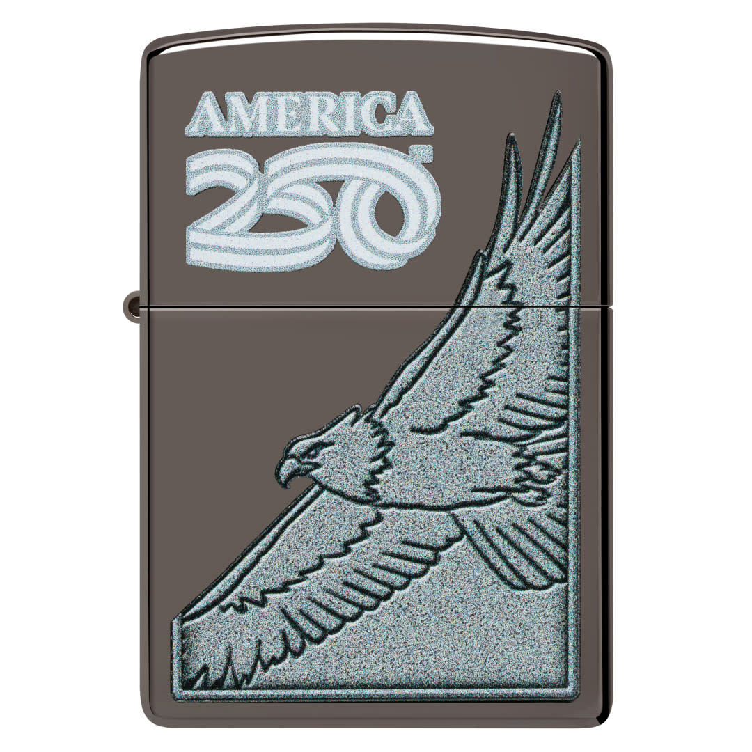 Zippo America250 Eagle Design Black Ice Windproof Lighter