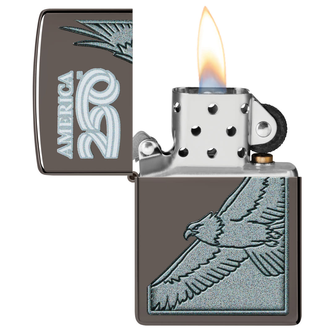 Zippo America250 Eagle Design Black Ice Windproof Lighter