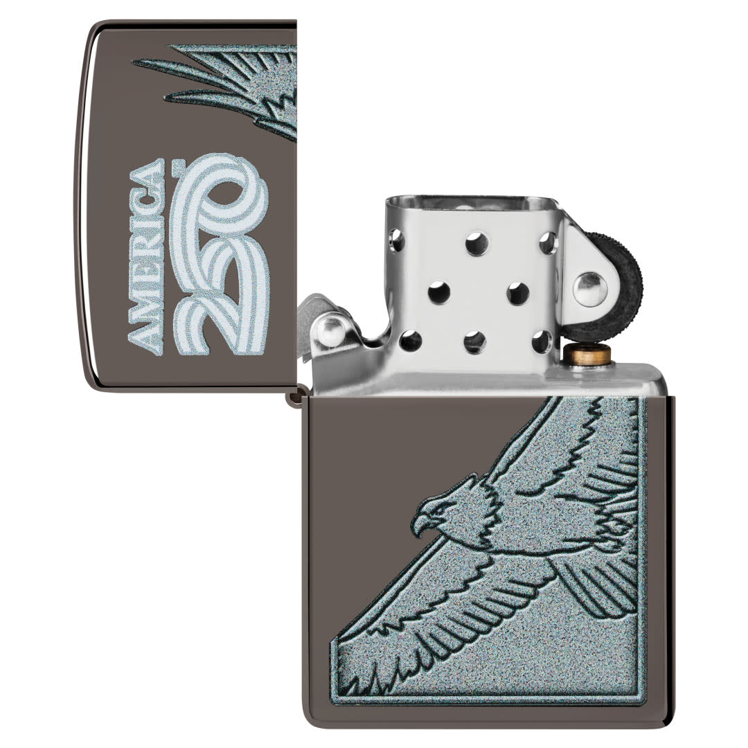Zippo America250 Eagle Design Black Ice Windproof Lighter
