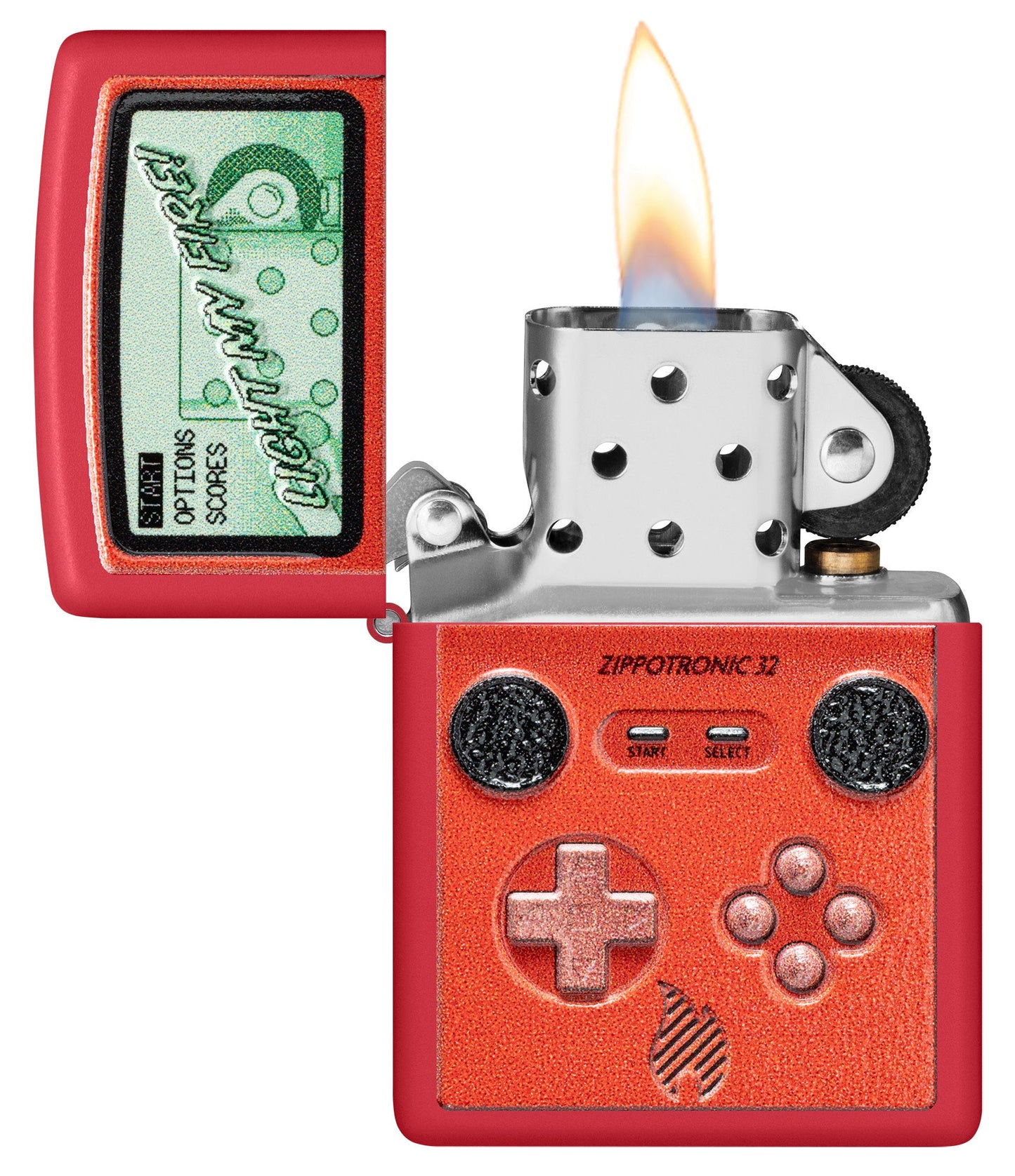 Zippo Zippotronic Design Red Matte Windproof Lighter