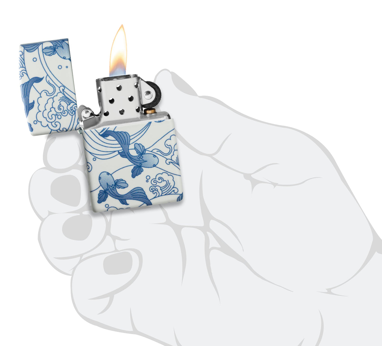 Zippo Porcelain Koi Design 540 Matte Windproof Lighter