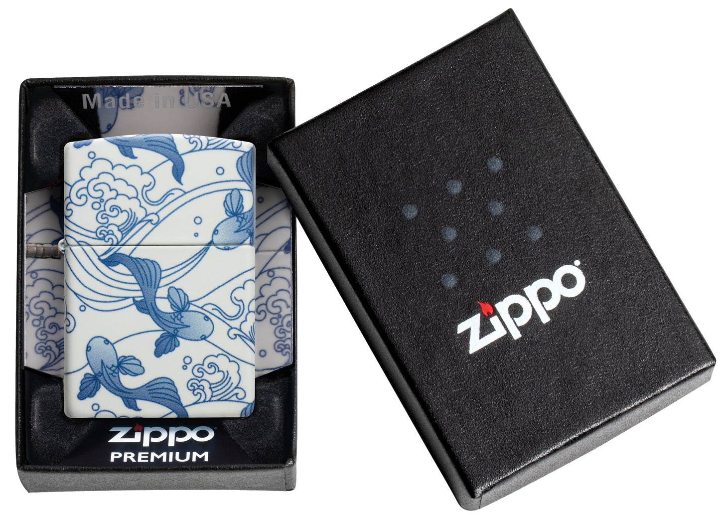 Zippo Porcelain Koi Design 540 Matte Windproof Lighter