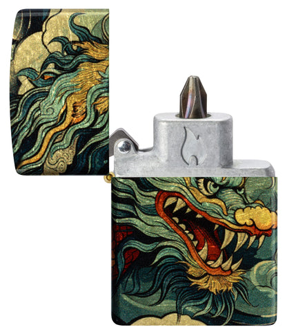 Zippo Dragon Fusion Design 540 Tumbled Brass Windproof Lighter