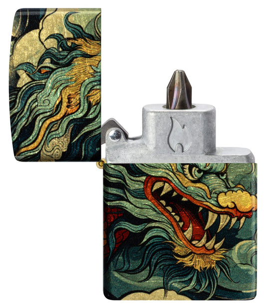 Zippo Dragon Fusion Design 540 Tumbled Brass Windproof Lighter