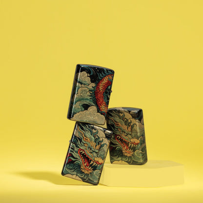 Zippo Dragon Fusion Design 540 Tumbled Brass Windproof Lighter