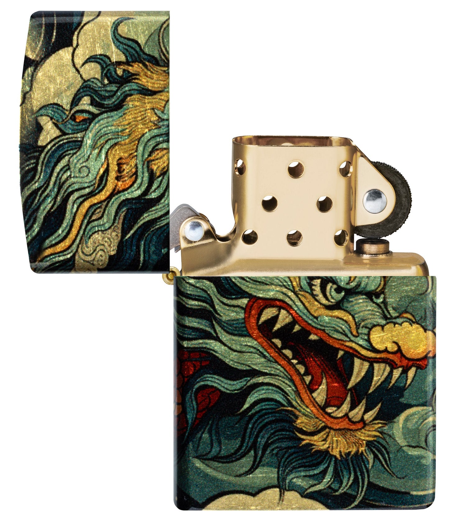 Zippo Dragon Fusion Design 540 Tumbled Brass Windproof Lighter