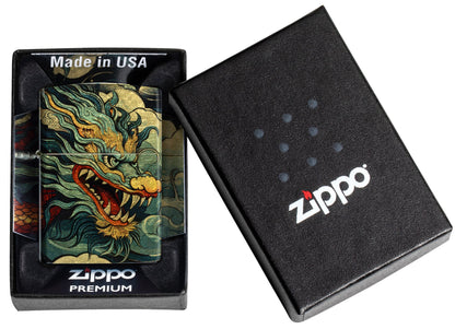 Zippo Dragon Fusion Design 540 Tumbled Brass Windproof Lighter