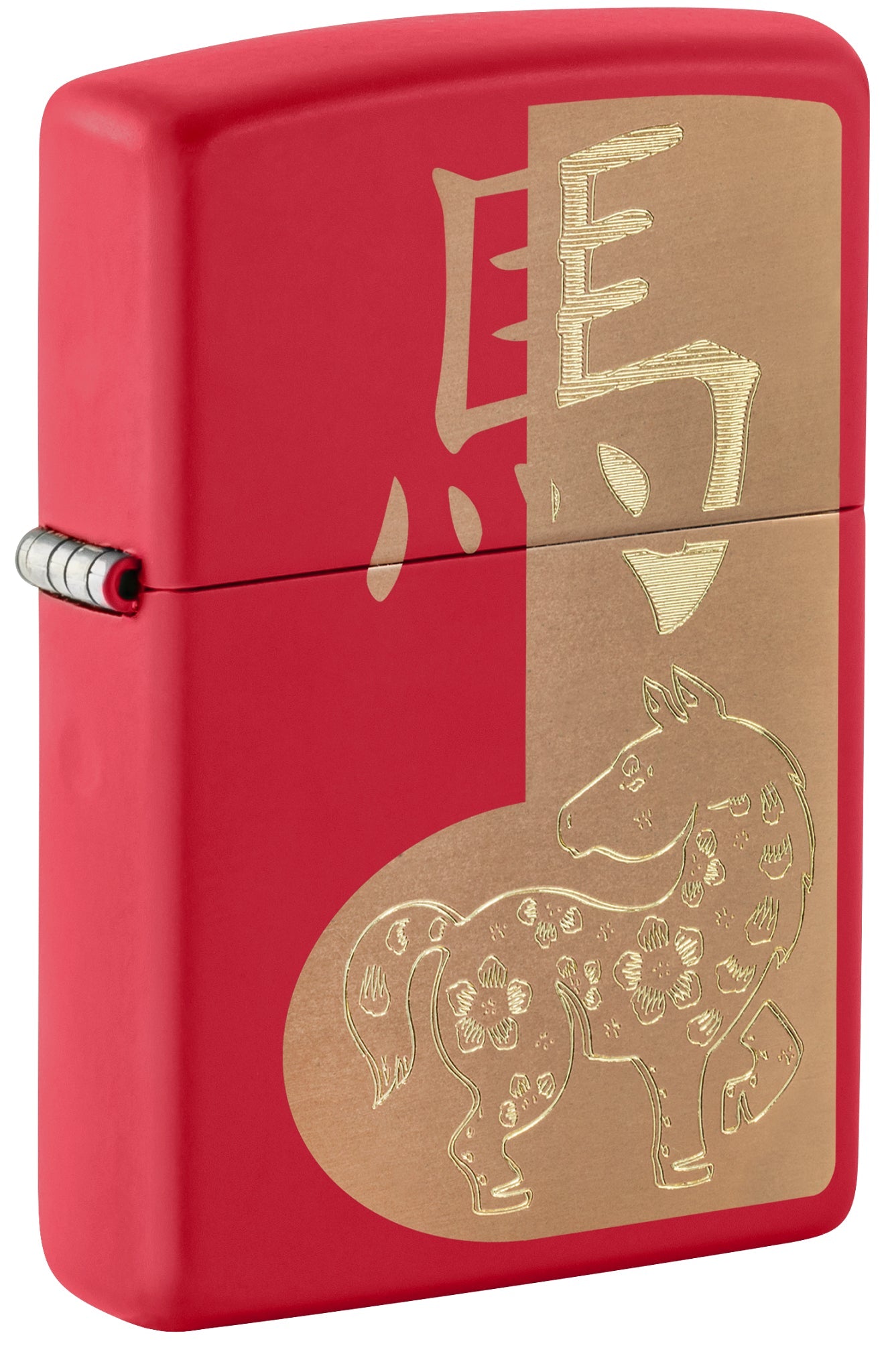 Zippo 2026 Year of the Horse Design Red Matte Windproof Lighter