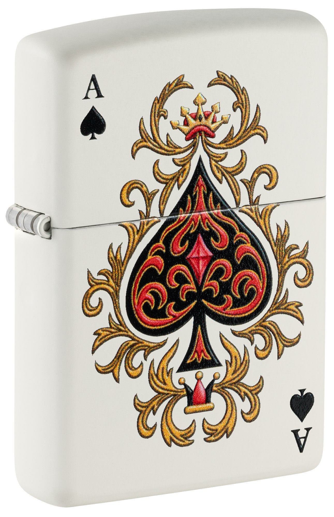 Zippo Ace of Jokes 2-Sided White Matte Windproof Lighter