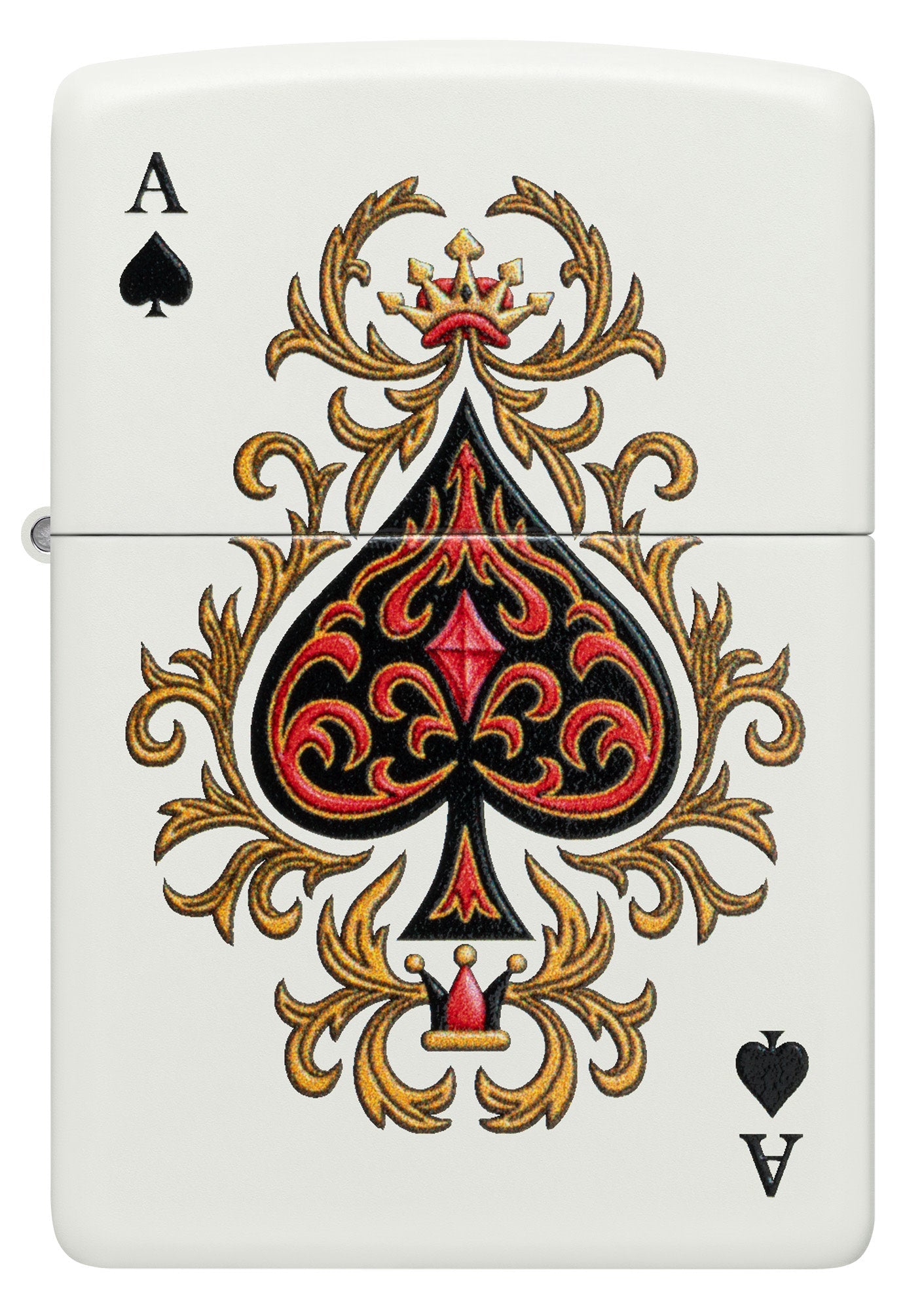Zippo Ace of Jokes 2-Sided White Matte Windproof Lighter