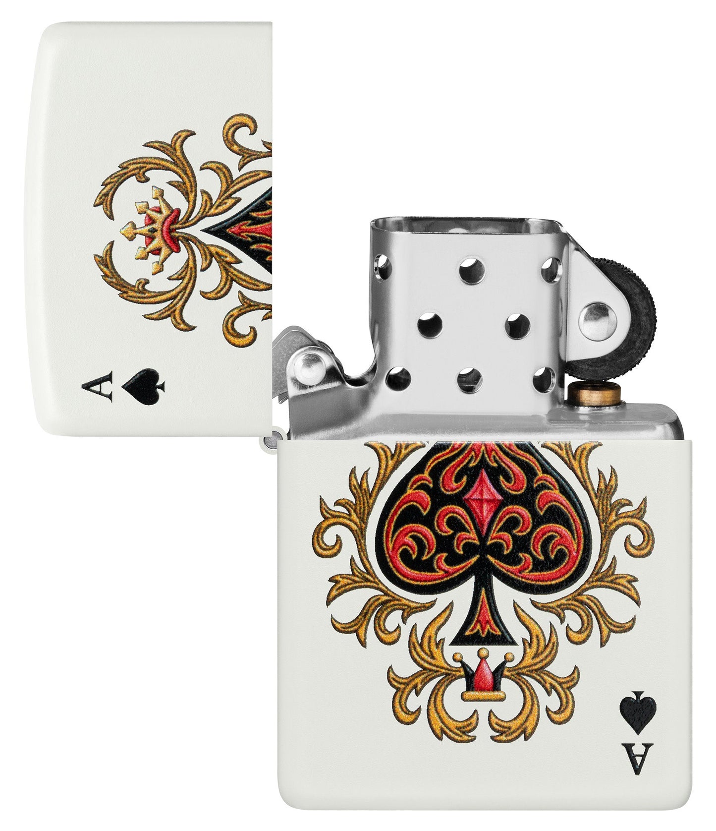 Zippo Ace of Jokes 2-Sided White Matte Windproof Lighter