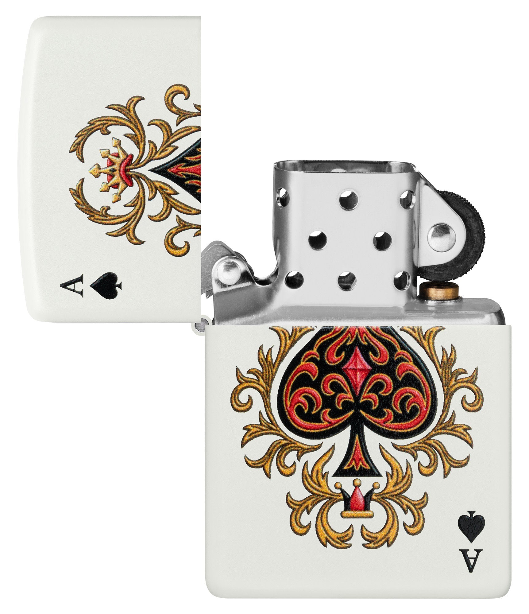 Zippo Ace of Jokes 2-Sided White Matte Windproof Lighter