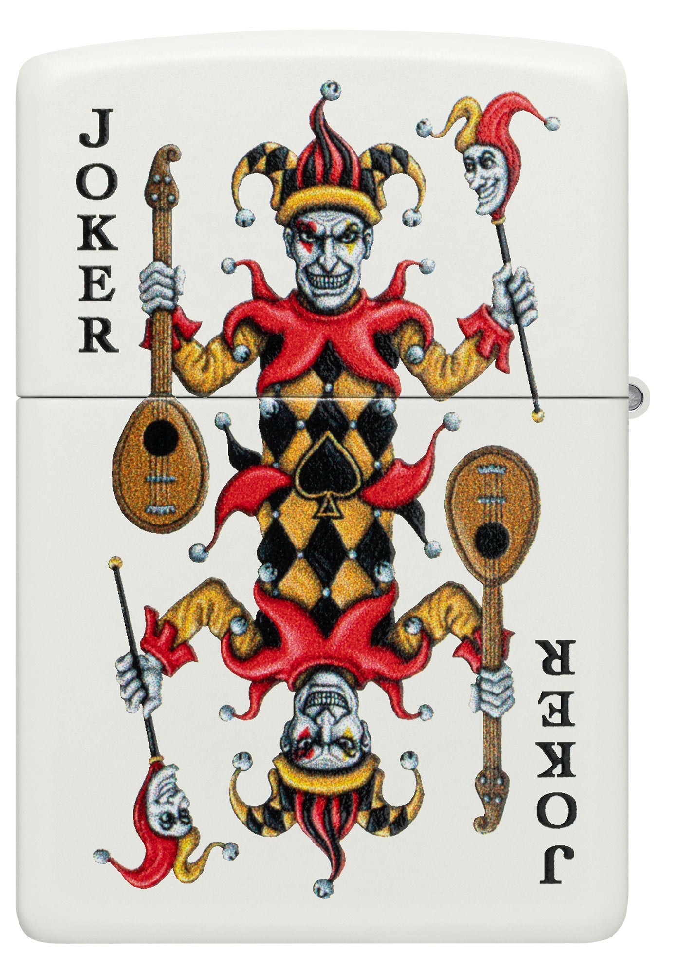 Zippo Ace of Jokes 2-Sided White Matte Windproof Lighter
