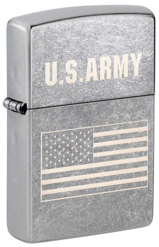 Zippo U.S. Army® Flag Design Street Chrome Windproof Lighter