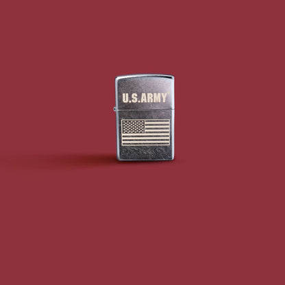 Zippo U.S. Army® Flag Design Street Chrome Windproof Lighter