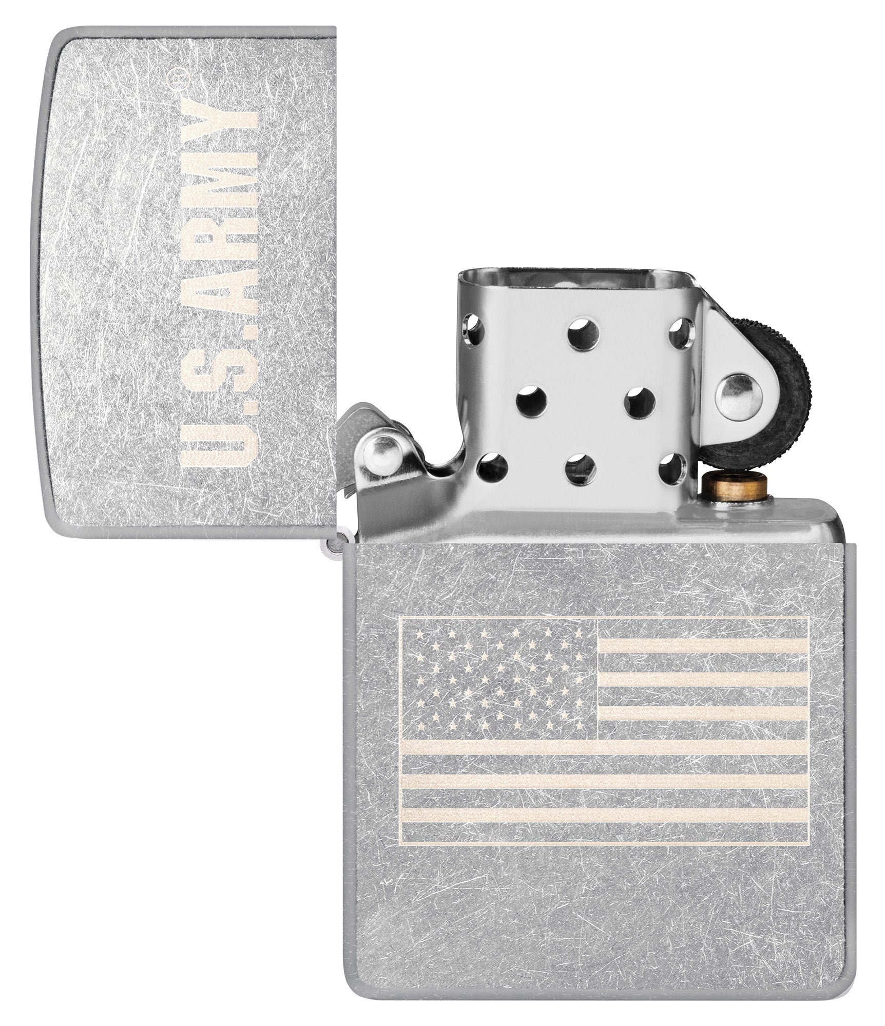 Zippo U.S. Army® Flag Design Street Chrome Windproof Lighter